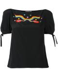 smoking lips beaded blouse