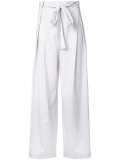 pleated high-waisted trousers