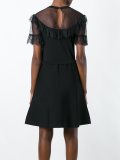 sheer panel flared dress