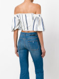 off the shoulder lace front crop top