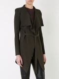 crepe knit drape front jacket