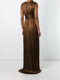 'Rita' pleated plunge neckline gown