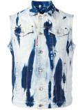 heavily bleached denim vest