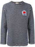 striped logo plaque sweater
