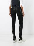 waxed detail skinny trousers