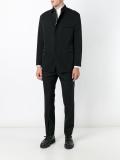 off-centre zip collarless blazer