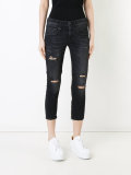 cropped distressed jeans 