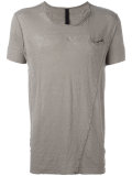 shredded trim front pocket T-shirt 