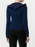 frill trim velvet ribbon sweater