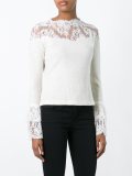 lace detailing knit blouse