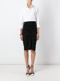 ruched pencil skirt