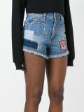 patches denim shorts