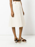 wrap front midi skirt
