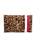 striped leopard print clutch