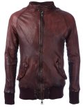 zipped leather jacket