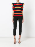 stripy sweater with ruffled sleeves