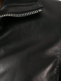peplum hem leather jacket