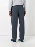 striped drop-crotch trousers