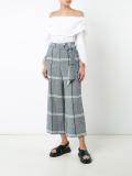 plaid cropped trousers