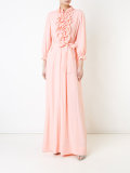 ruffled trim long dress 