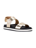 metallic flat sandals