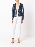 sequinned biker jacket