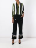 striped flared trousers