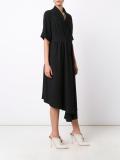 asymmetric hem gathered dress