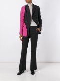 checked flared trousers