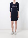 embellishment logo sweater dress