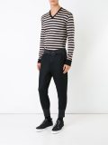 skull print striped T-shirt