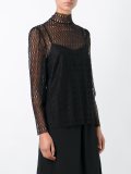 mock neck lace blouse