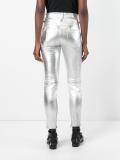 metallic skinny leather pants 