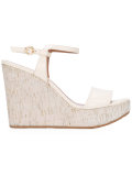 buckled wedge sandals