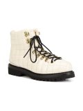 quilted lace up ankle boots