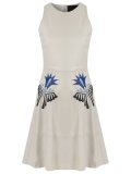 leather embroidered dress