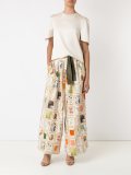 print wide leg trousers