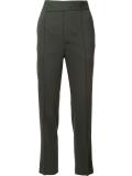 raised seam straight leg trousers