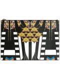 Egyptian art deco printed clutch