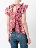 pattern frill blouse