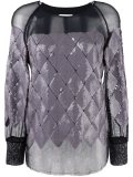 metallic sheer blouse