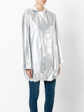 metallic parka coat