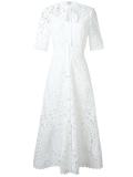 Berry lace neck tie dress