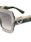 oversize crystal square sunglasses