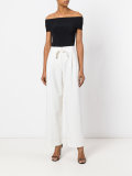 High-waisted wide leg trousers