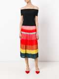 striped pleated skirt