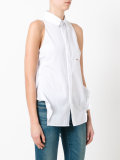 ruffled trim sleeveless shirt 