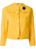 collarless denim jacket