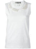 pearled trim sleeveless top 