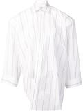 pinstriped asymmetric shirt